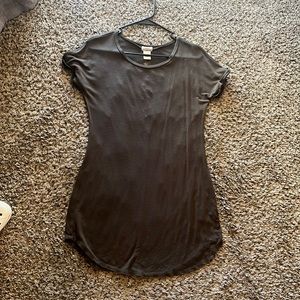 Olive Green T Shirt Dress Open Back